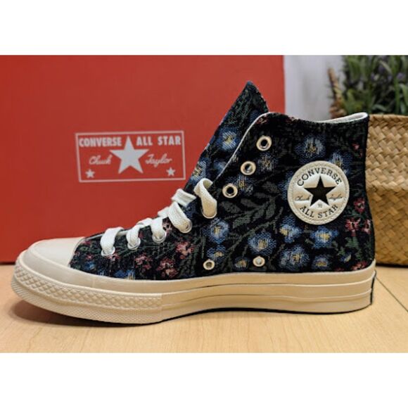 Converse Chuck 70 Black Floral Tapestry High Top Sneakers Women's 10 NIB - Picture 8 of 14